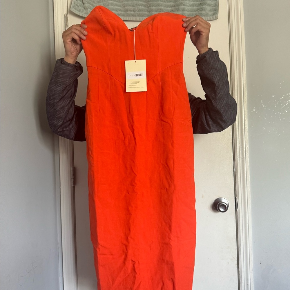 Mara Hoffman Orange Halter Sheath Dress - Picture 2 of 6